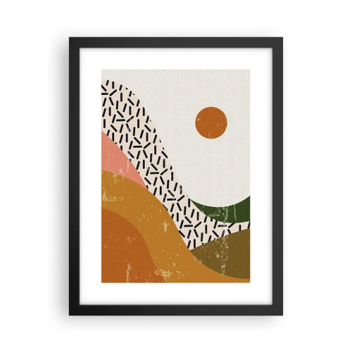 Poster in een zwarte lijst - Zonne-abstractie - 30x40 cm