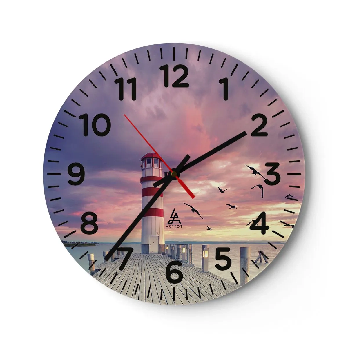 Wandklok - Klok - Het is tijd naar de haven te gaan - 40x40 cm