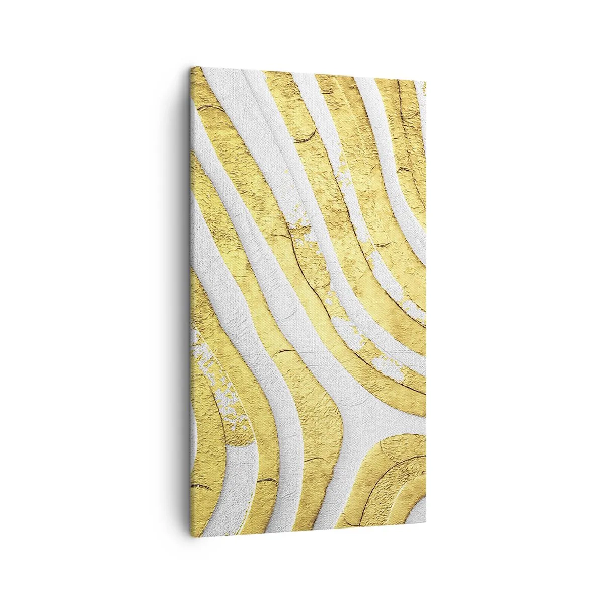 Schilderen op canvas - Compositie in wit en goud - 45x80 cm