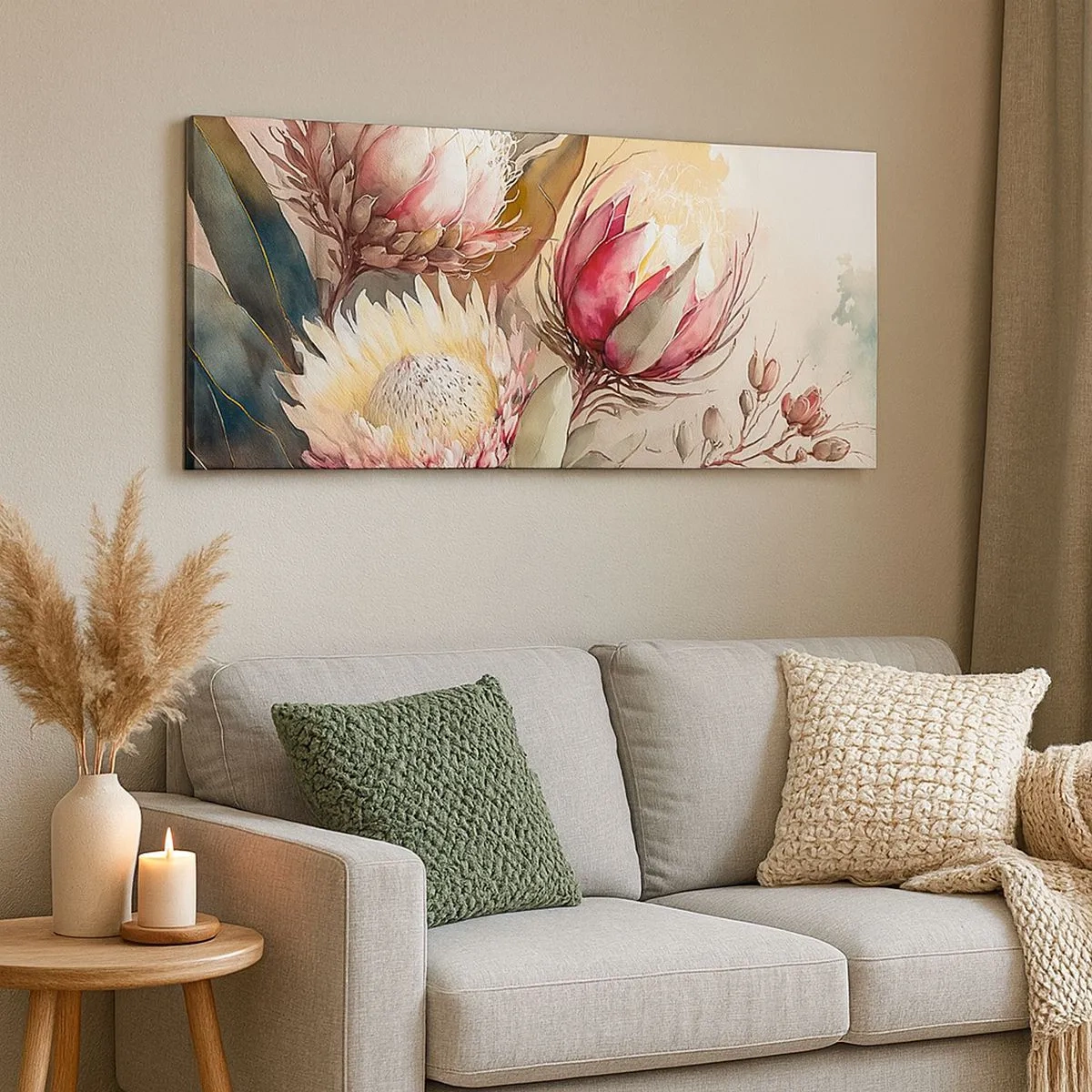 Schilderen op canvas - In profiel en en face - 100x40 cm