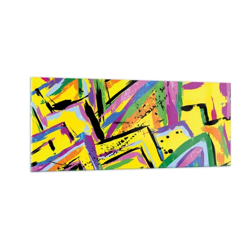 Schilderen op glas - Tot ze schreeuwt van vreugde - 100x40 cm