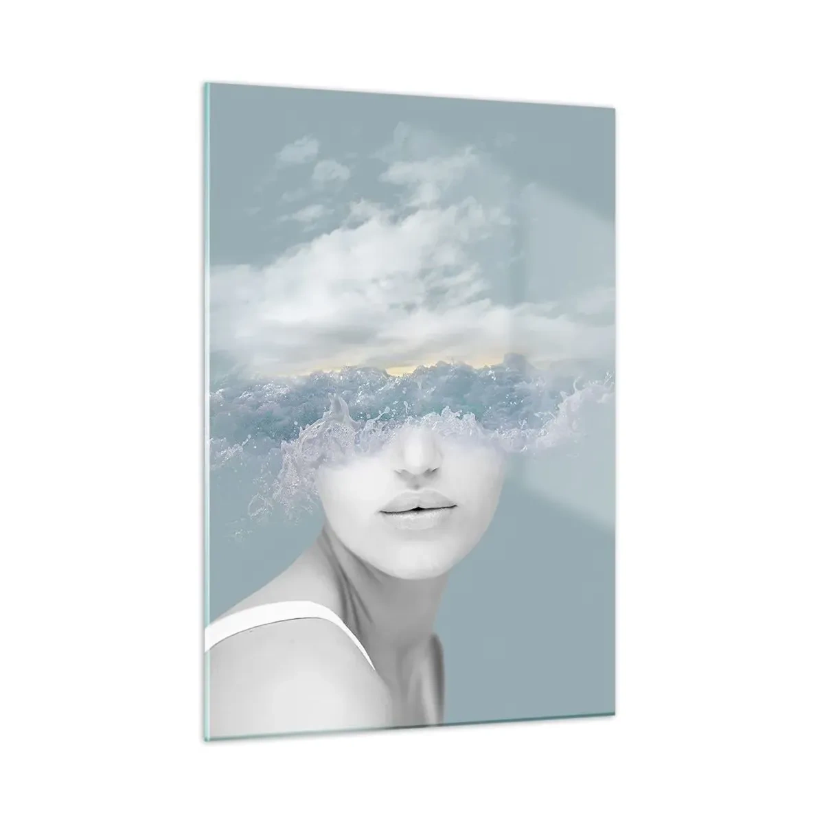 Schilderen op glas - Met hoofd in de wolken - 50x70 cm