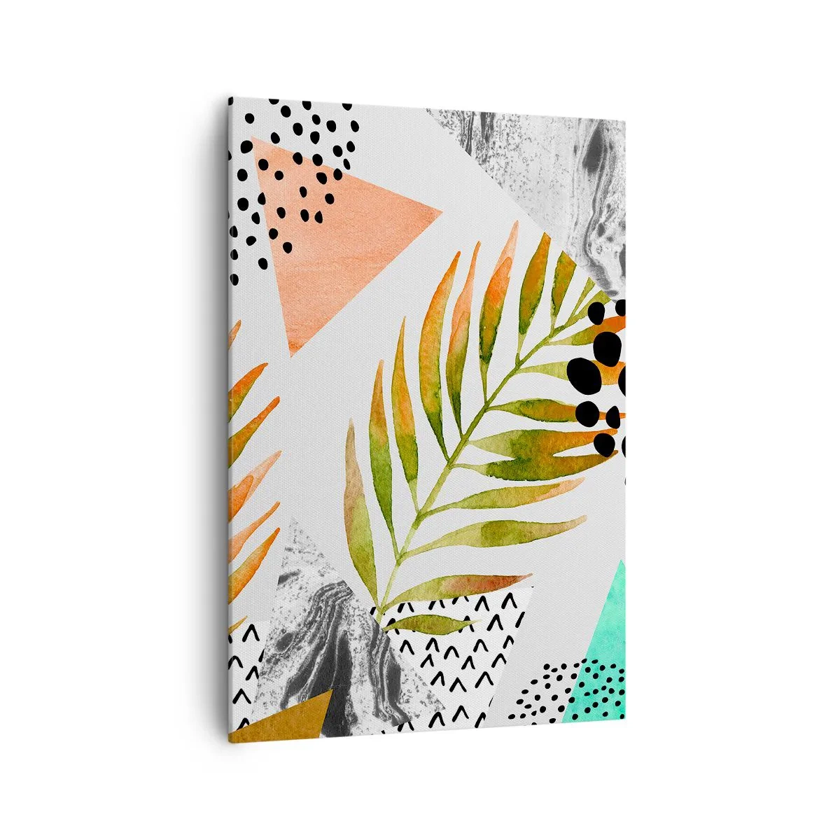 Schilderen op canvas - Decoratie met palmblad - 70x100 cm