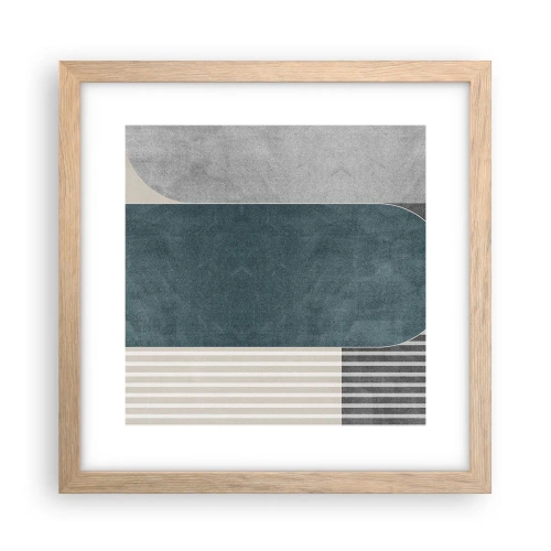 Een poster in een licht eiken lijst - Compositie op niveau - 30x30 cm