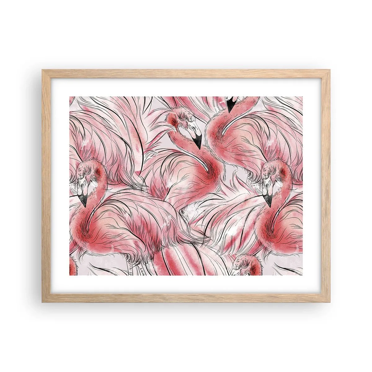 Een poster in een licht eiken lijst - Vogelcorps de ballet - 50x40 cm