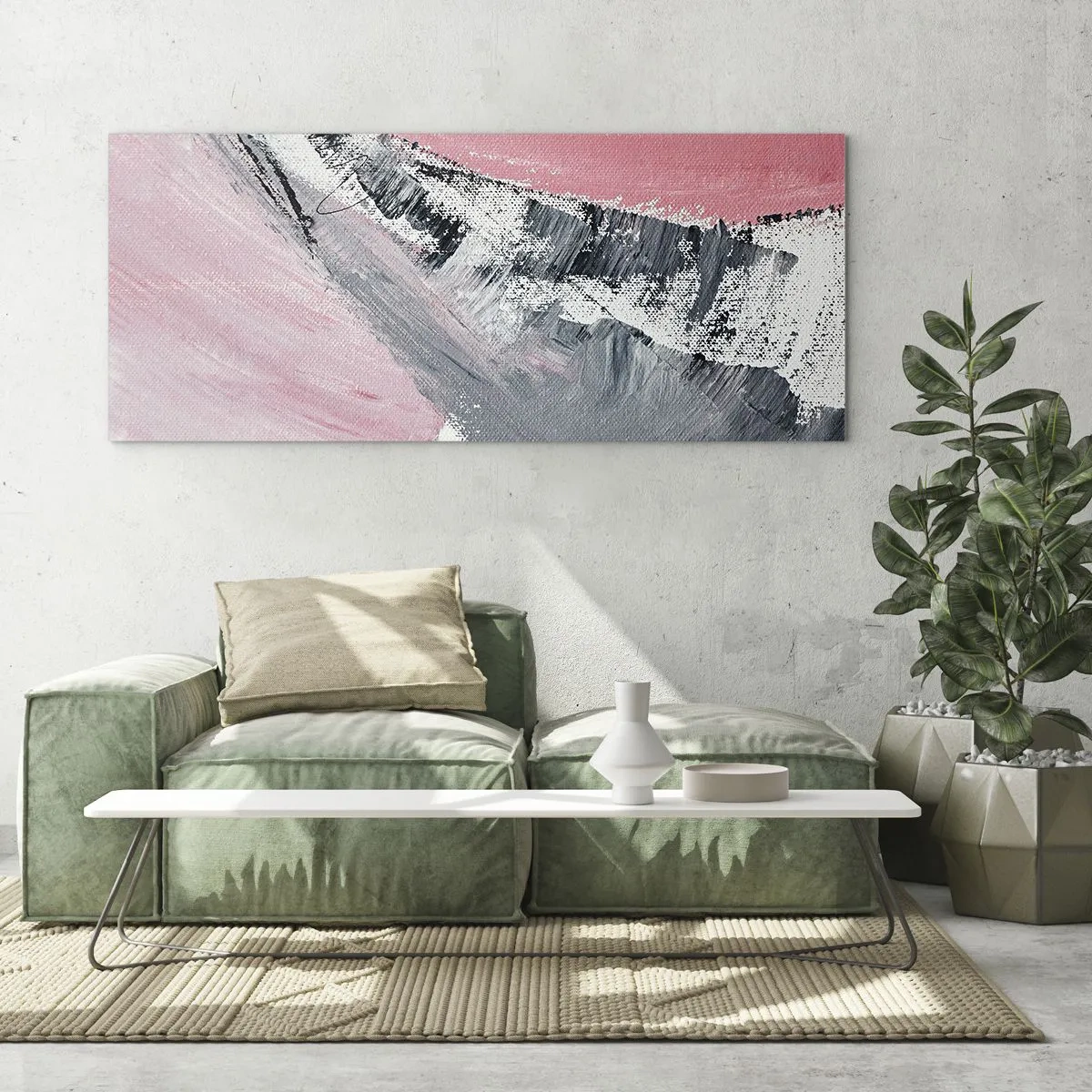 Schilderen op glas - Bijpassende compositie - 120x50 cm