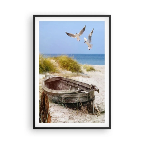 Poster in een zwarte lijst - Badend in de wind - 61x91 cm