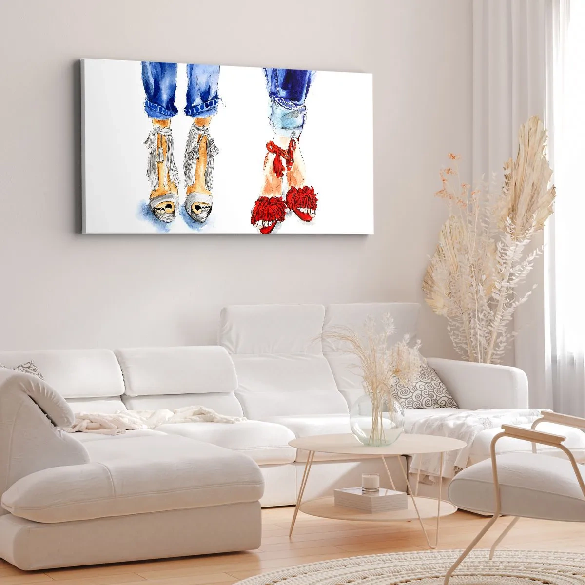 Schilderen op canvas - Misschien gaan we wandelen? - 120x50 cm