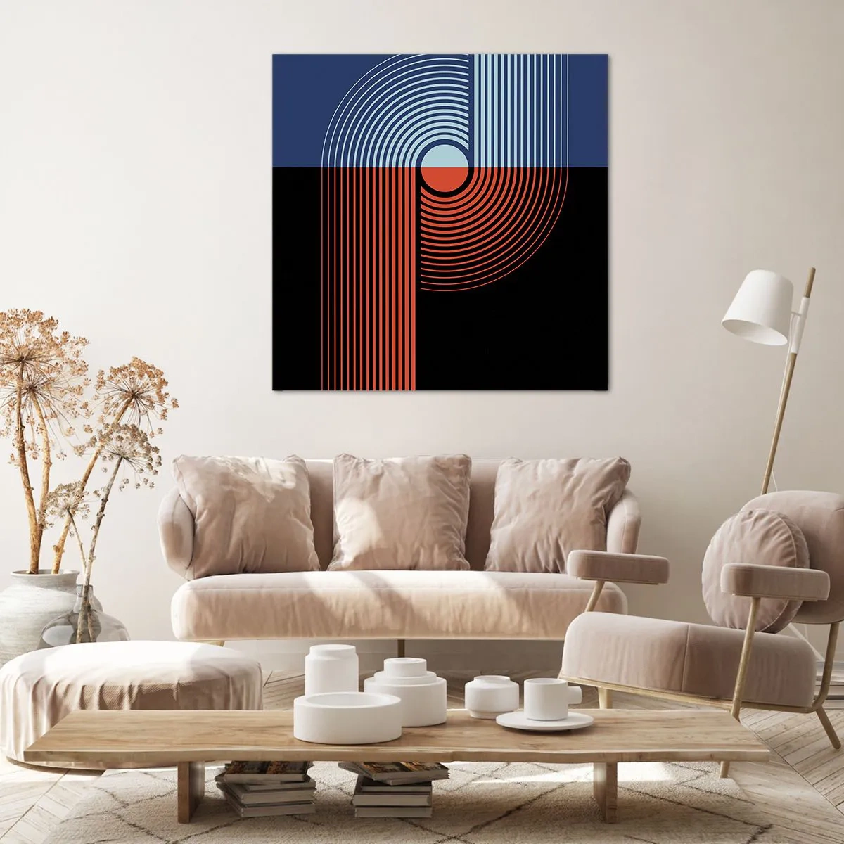 Schilderen op canvas - In een geometrische omhelzing - 30x30 cm