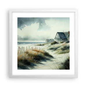 Poster in een witte lijst - Weg van de drukte - 40x40 cm