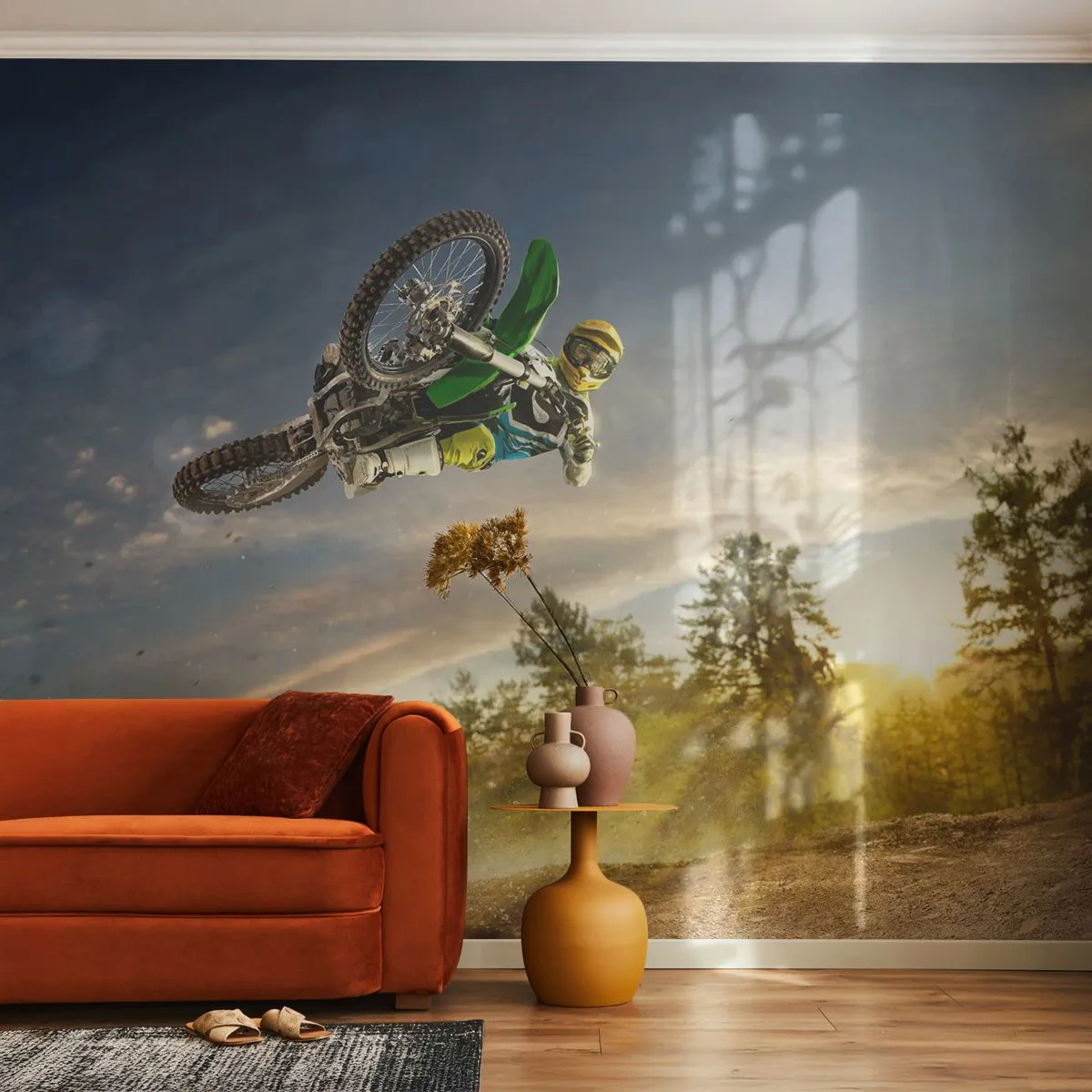 Zelfklevend Fotobehang Deluxe Sticker - Schakel emoties in! - Sport, Motor, Motorcross - 150x105 cm