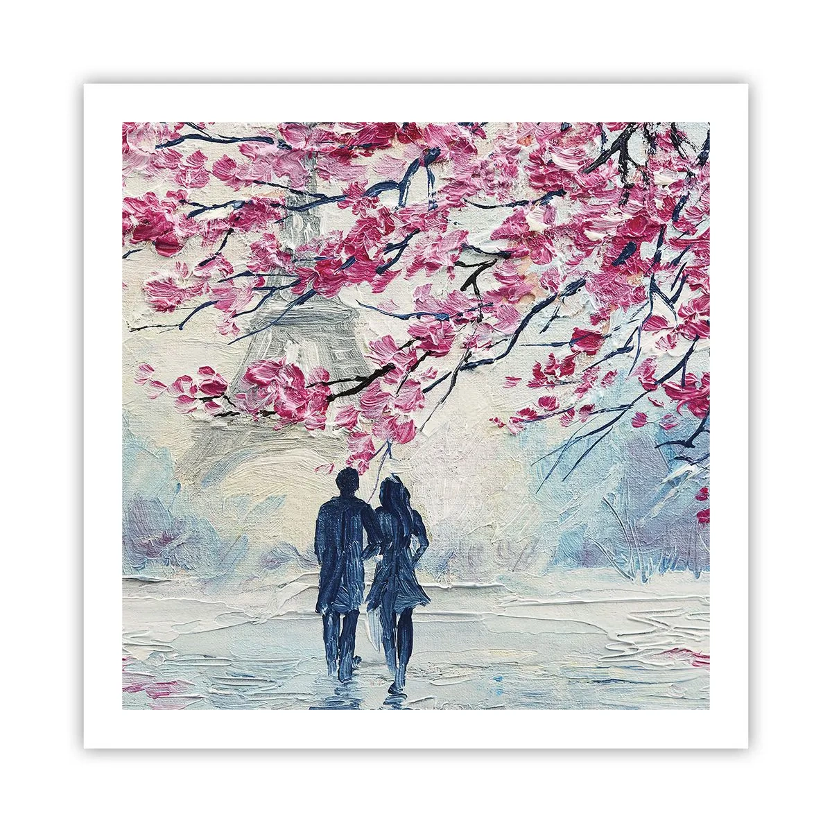 Poster - Een romantische wandeling - 60x60 cm