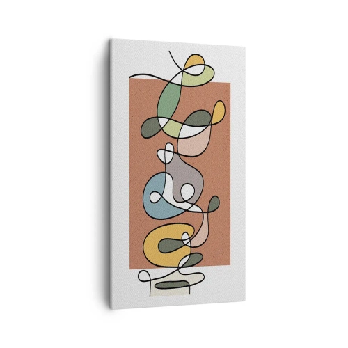 Schilderen op canvas - Abstractie: kleurrijke dans - 45x80 cm