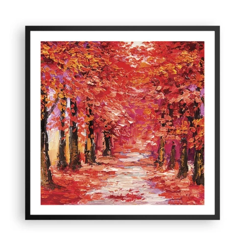 Poster in een zwarte lijst - Herfst impressie - 60x60 cm