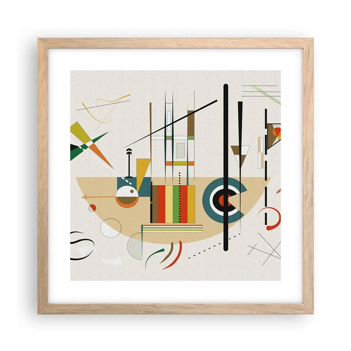 Een poster in een licht eiken lijst - En de wereld lacht - 40x40 cm