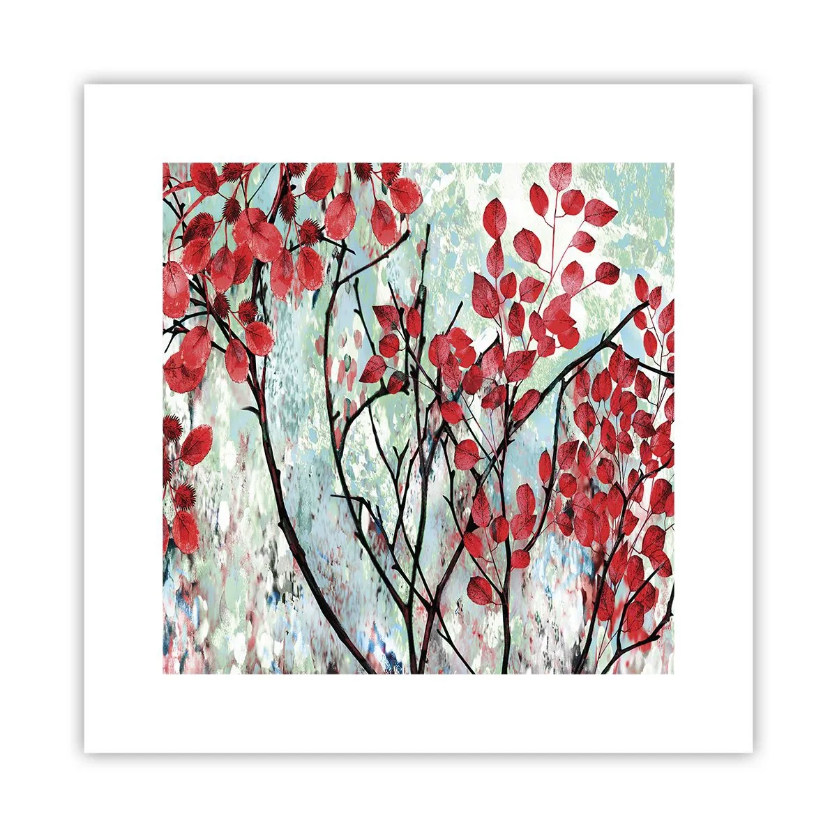Poster - Boom in scharlaken - 30x30 cm