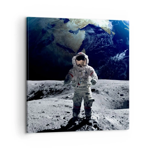 Schilderen op canvas - Groetjes van de maan - 60x60 cm