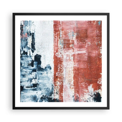 Poster in een zwarte lijst - Fifty Fifty abstract - 60x60 cm