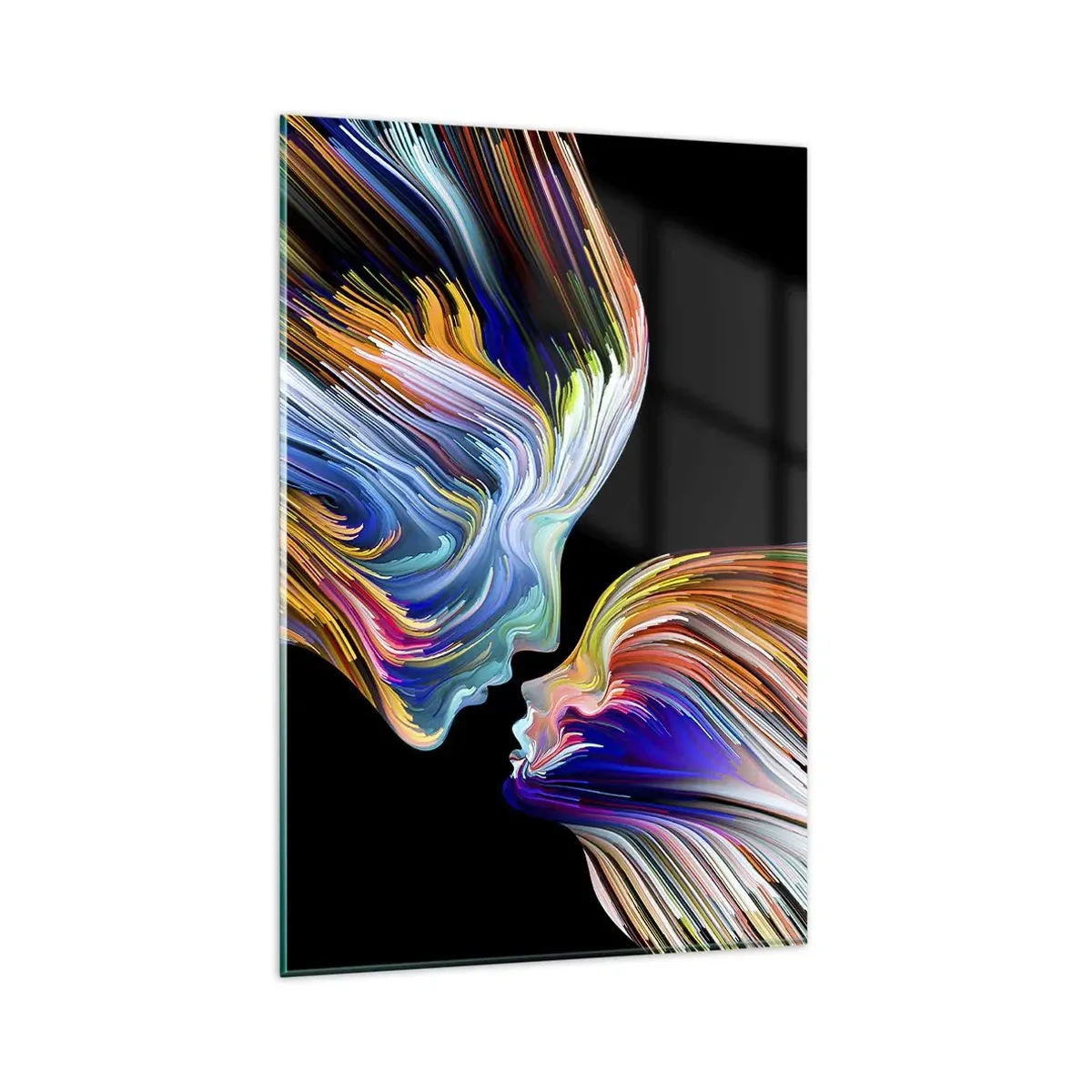 Schilderen op glas - Een samensmelting van energie en licht - 80x120 cm