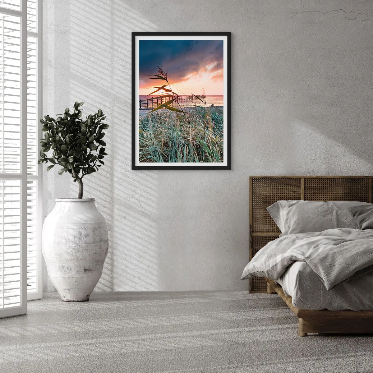 Poster in een zwarte lijst - Het gaat niet met de wind mee - 70x100 cm