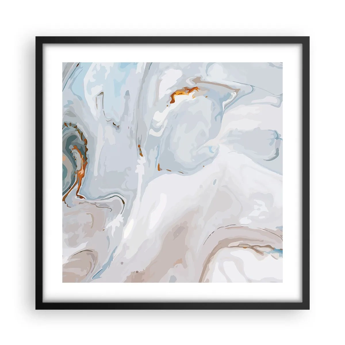 Poster in een zwarte lijst - Het wit is verheven - 50x50 cm