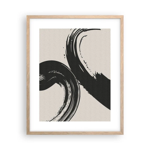Een poster in een licht eiken lijst - Vegend en cirkevormig - 40x50 cm