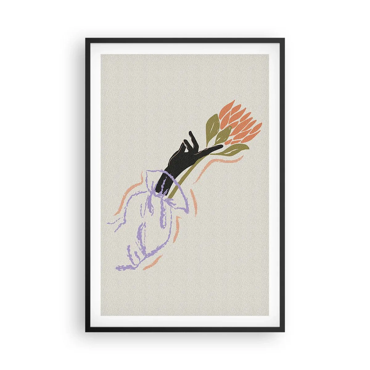Poster in een zwarte lijst - Zusterlijke aanraking - 61x91 cm