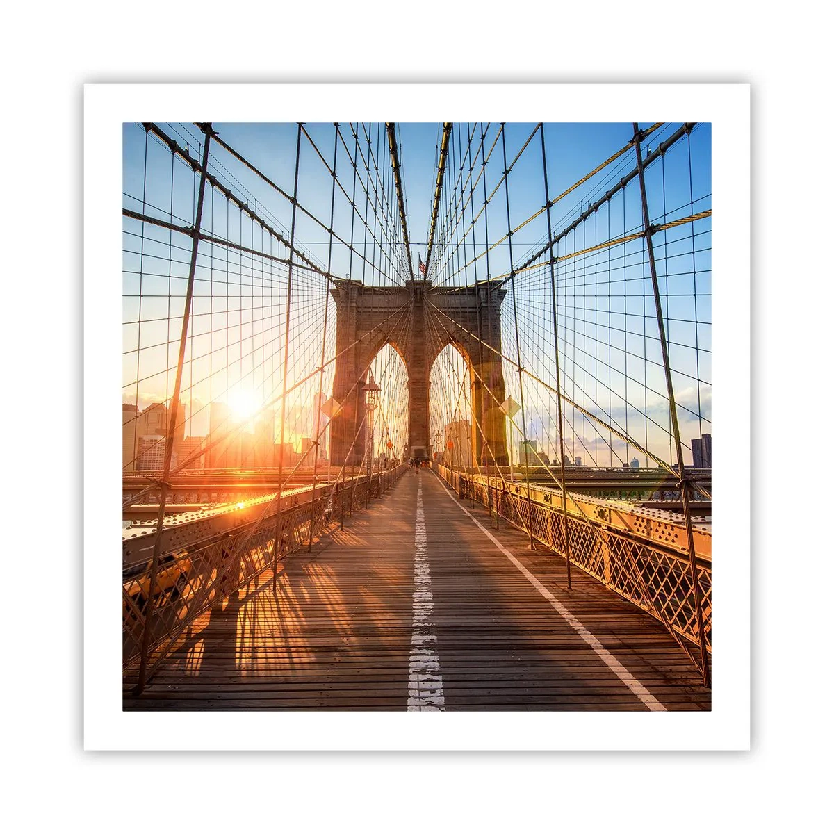 Poster - Op de gouden brug - 60x60 cm