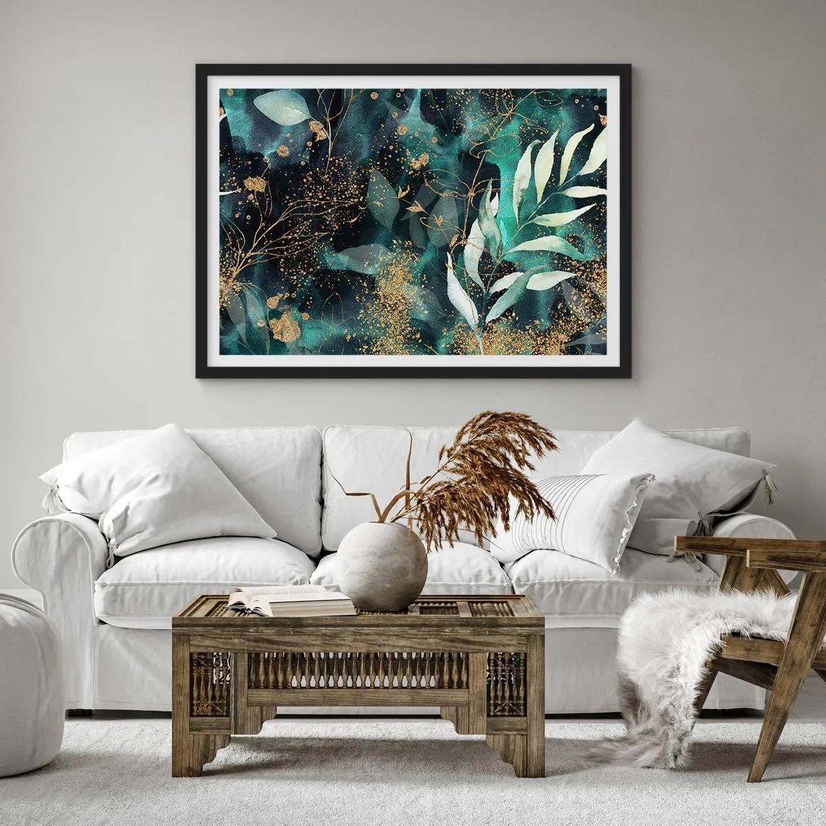 Poster in een zwarte lijst - Magische tuin - 70x50 cm