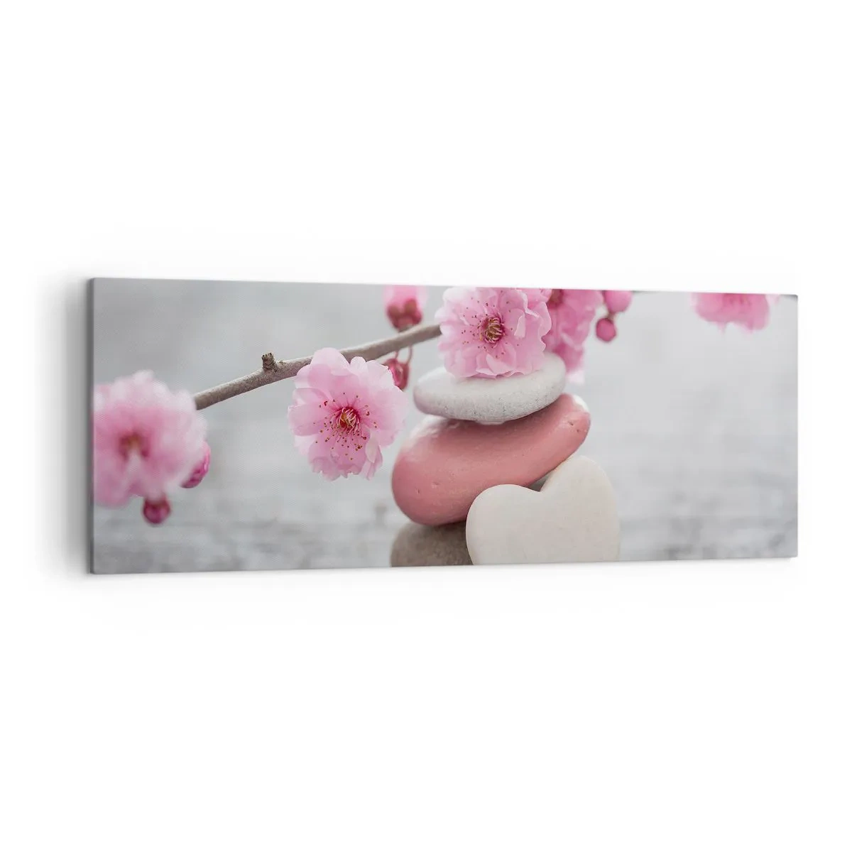 Schilderen op canvas - Gelukzaligheid met een kersenbloesem - 140x50 cm