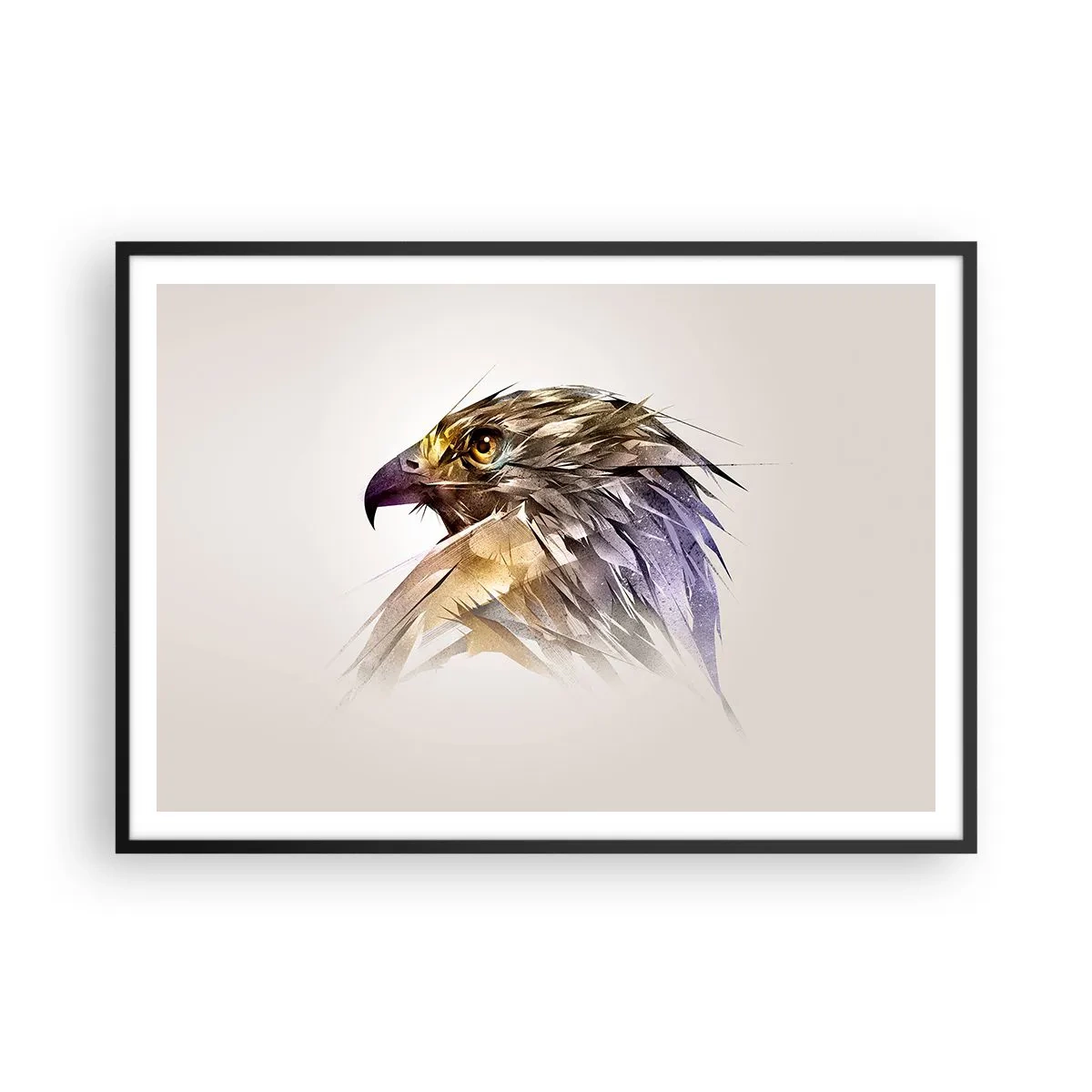 Poster in een zwarte lijst - Portret van een krijger - 100x70 cm