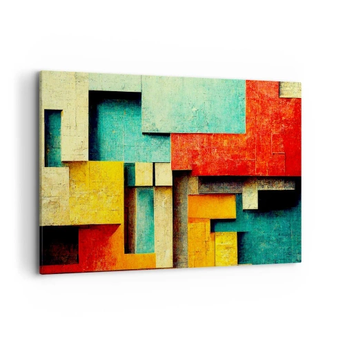 Schilderen op canvas - Festival van rechte hoeken - 120x80 cm