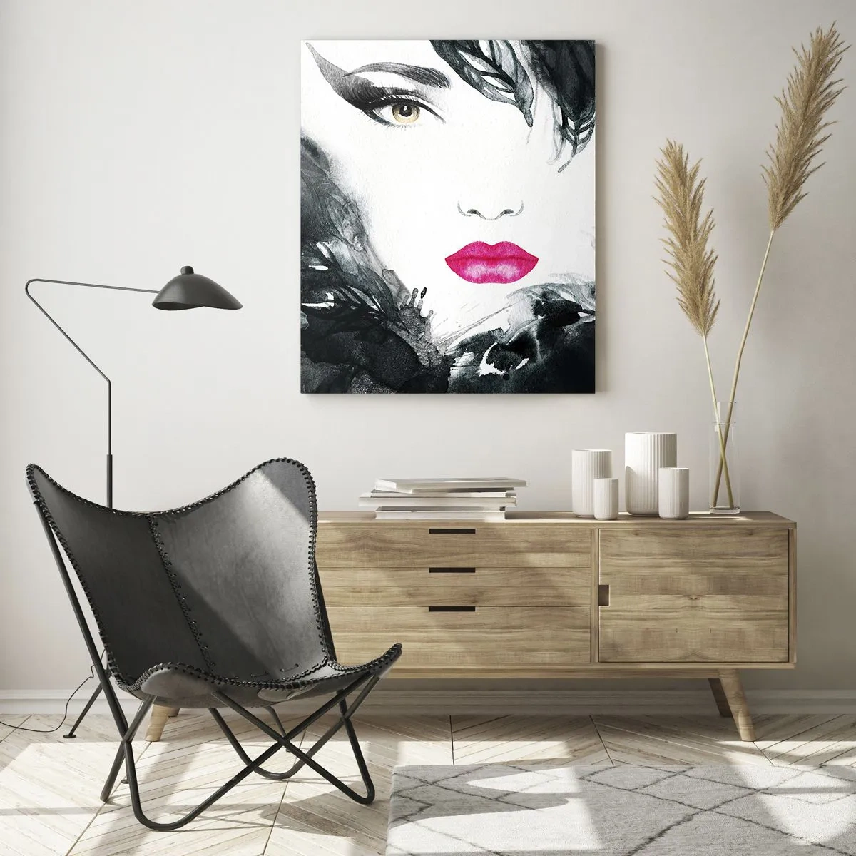 Schilderen op glas - Aandacht! Femme fatale - 80x120 cm