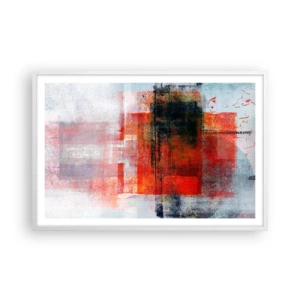 Poster in een witte lijst - Een gloeiende compositie  - 91x61 cm