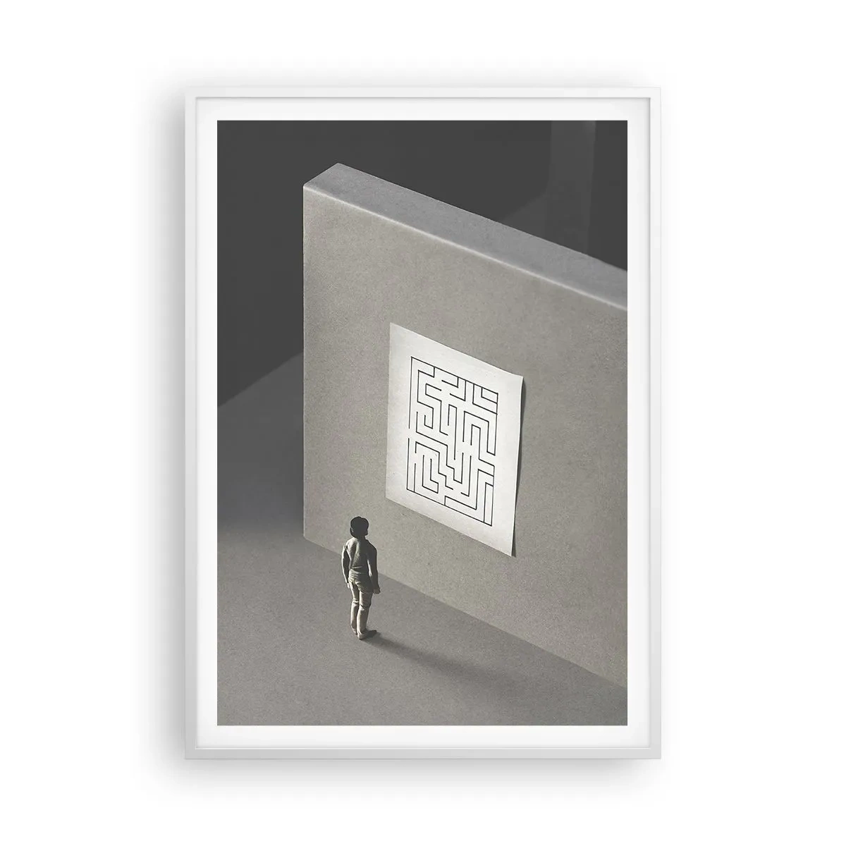 Poster in een witte lijst - Maar waar ben ik? - 70x100 cm