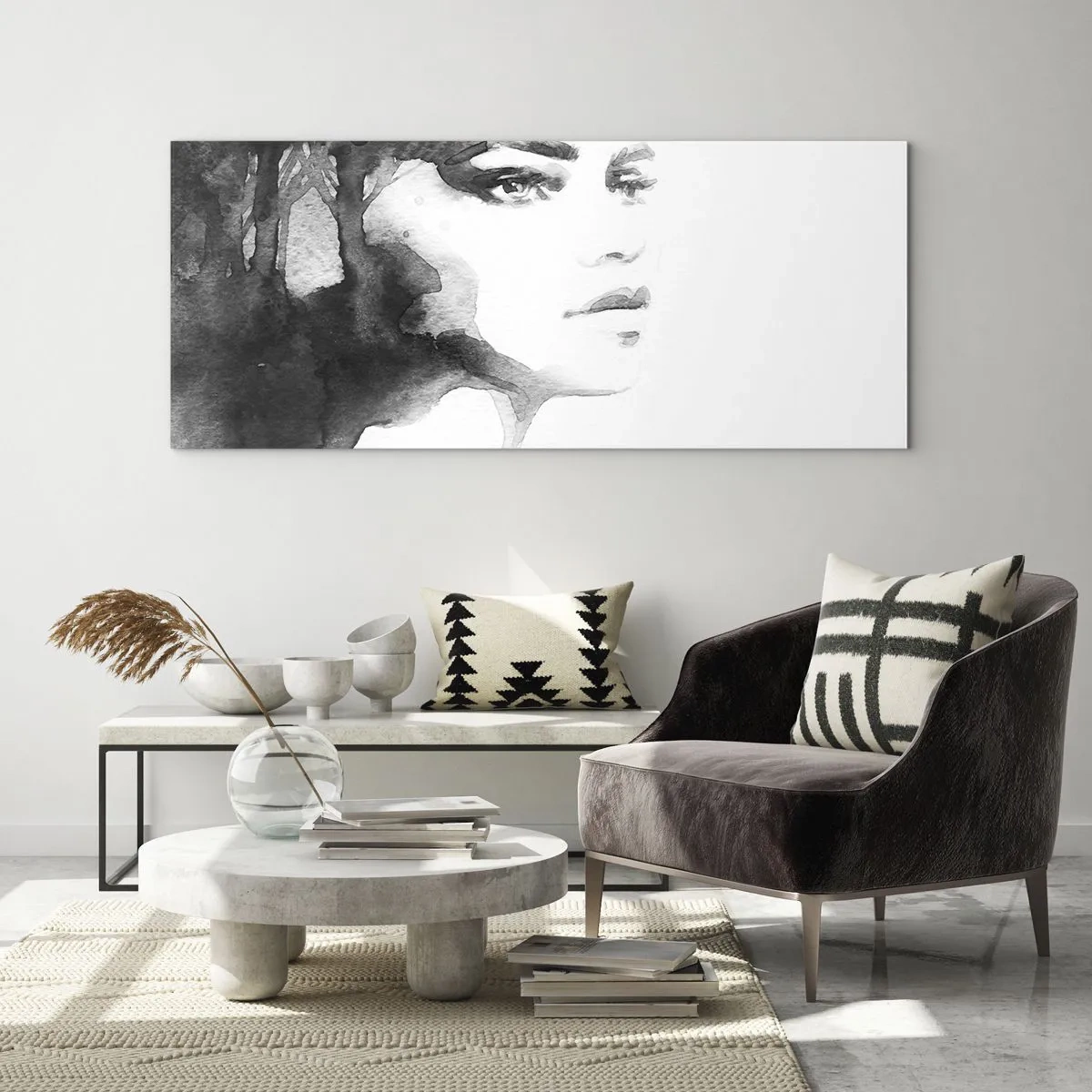 Schilderen op glas - Gemaakt van mysterie en mist - 90x30 cm