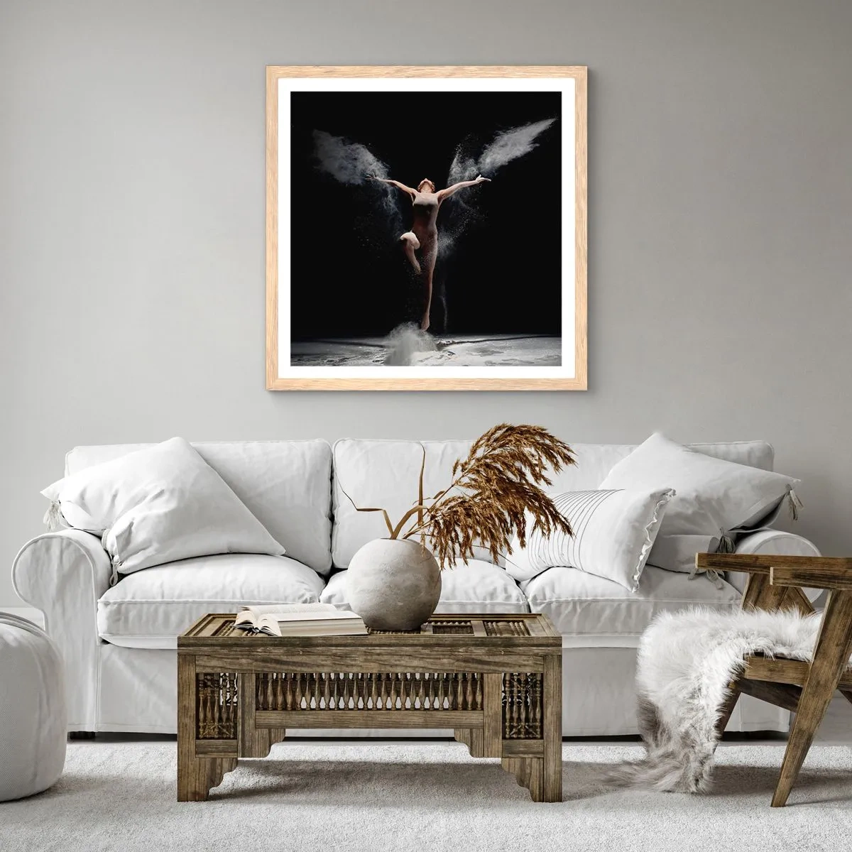 Een poster in een licht eiken lijst - Elfen bestaan - 30x30 cm