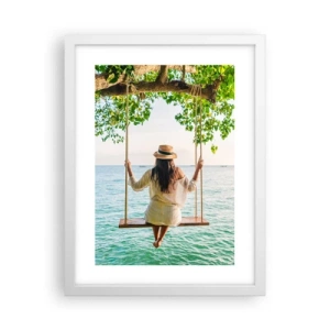 Poster in een witte lijst - Het leven is prachtig - 30x40 cm