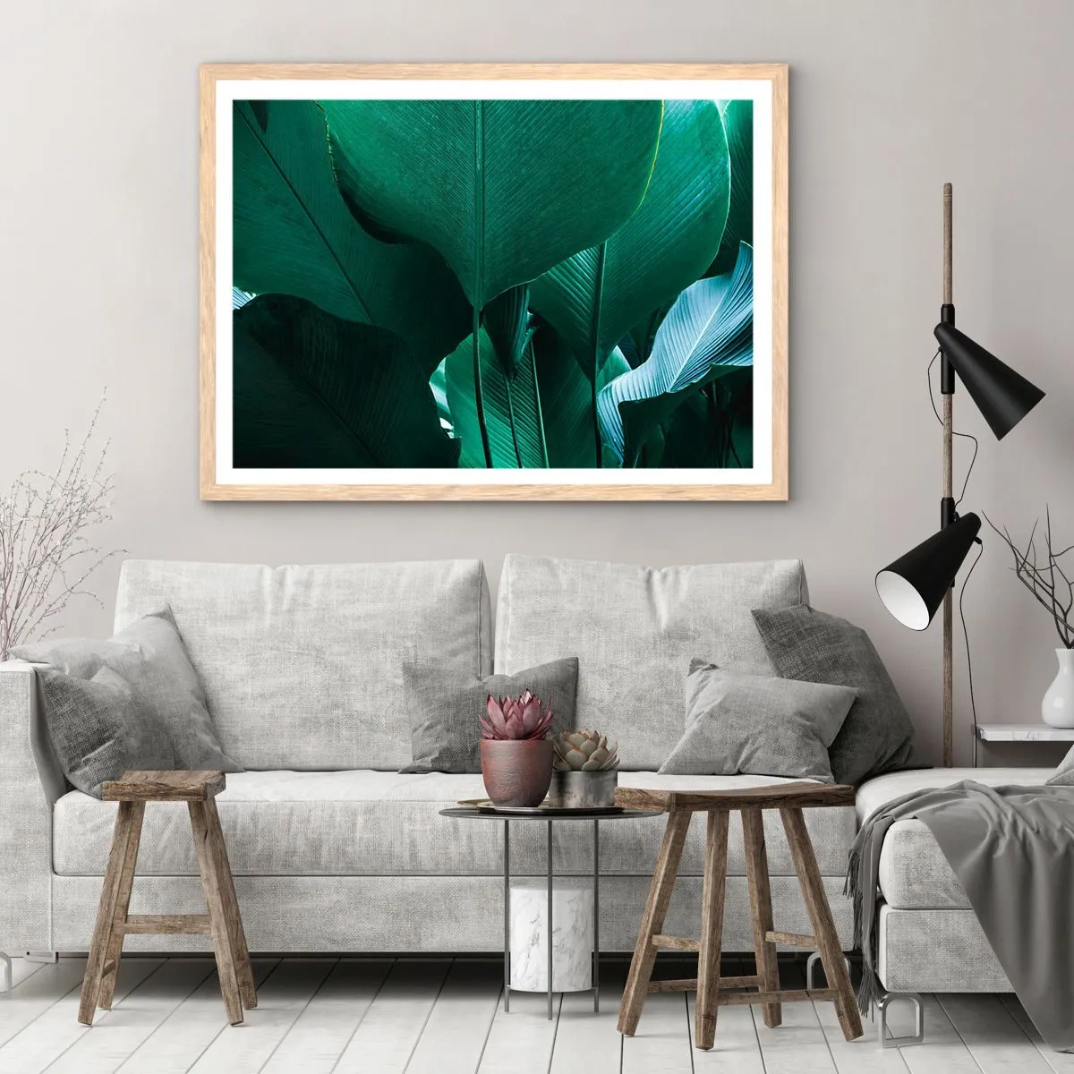 Een poster in een licht eiken lijst - Naar het licht gekeerd - 50x40 cm
