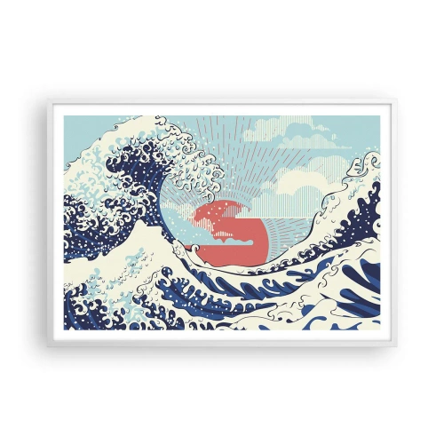 Poster in een witte lijst - Van Japanse inspiratie - 100x70 cm