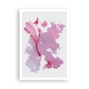Poster - Kaart van de roze wereld - 70x100 cm