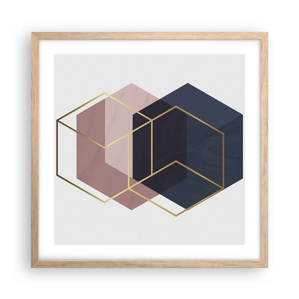 Een poster in een licht eiken lijst - De kracht van eenvoud - 50x50 cm