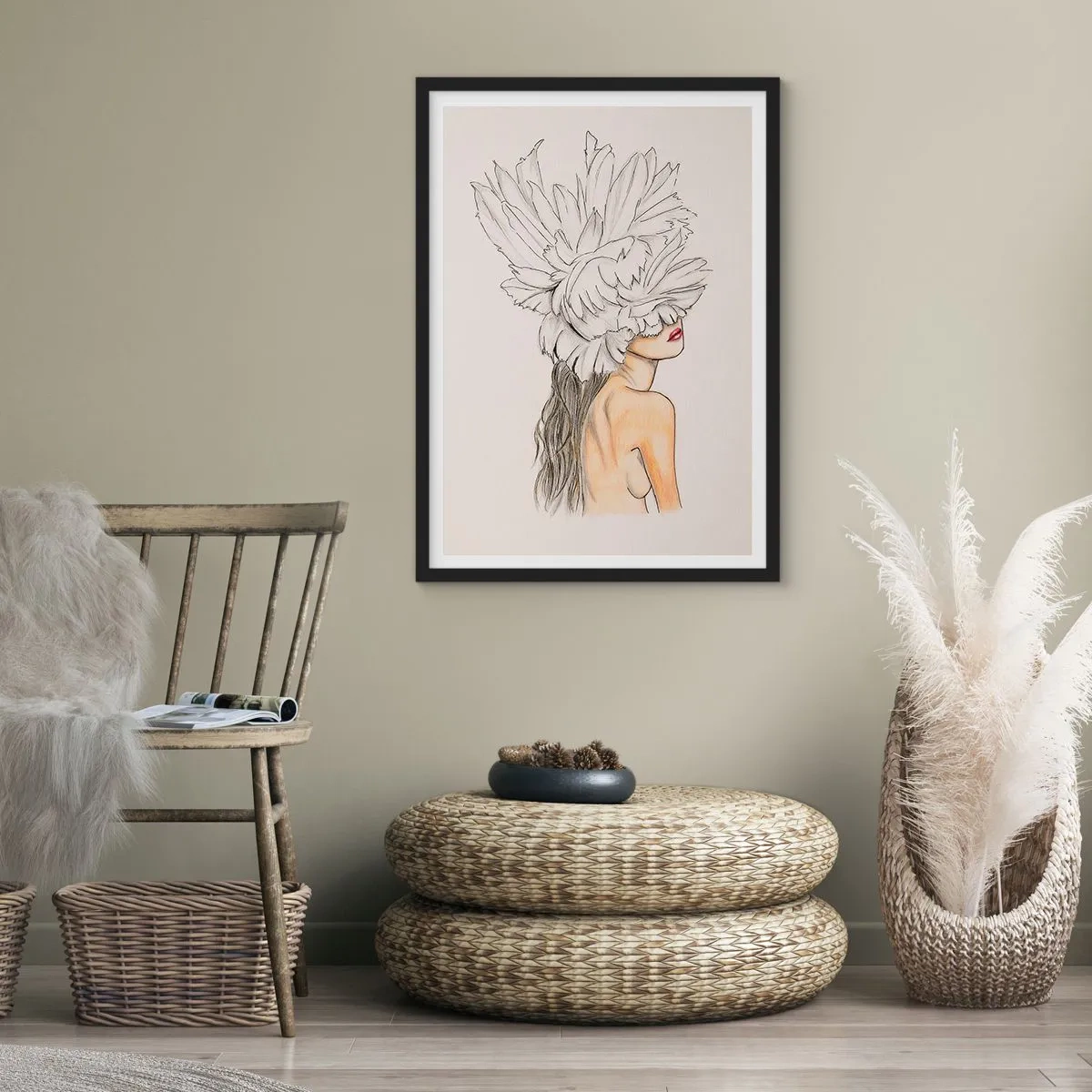 Poster in een zwarte lijst - gekroonde schoonheid - 40x50 cm