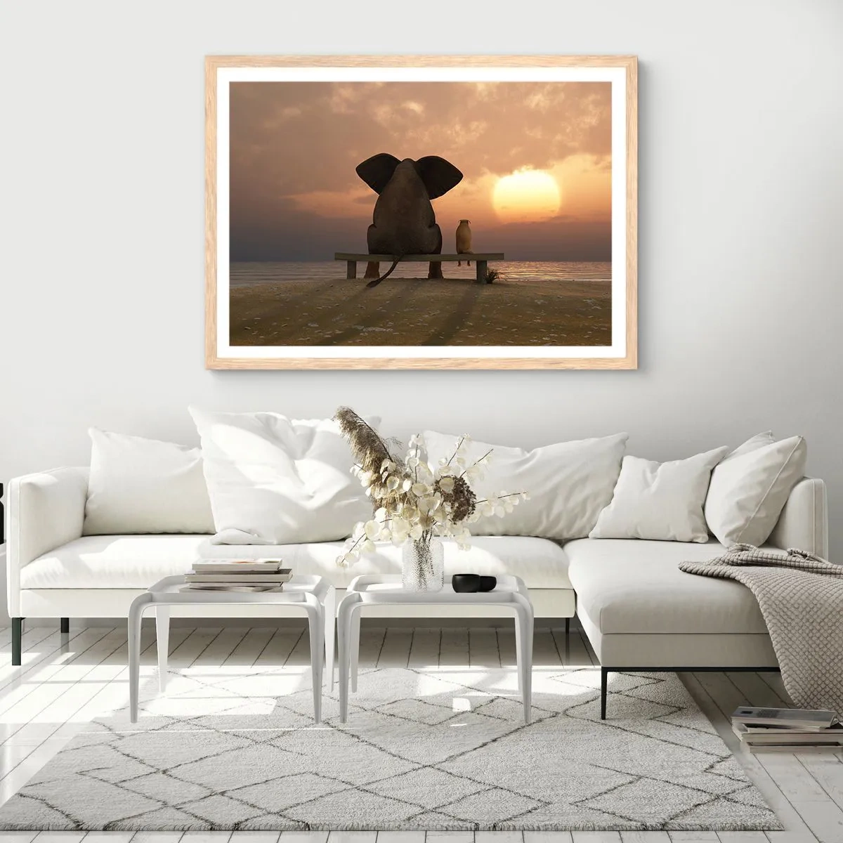 Een poster in een licht eiken lijst - Het is goed om samen stil te zijn - 70x50 cm