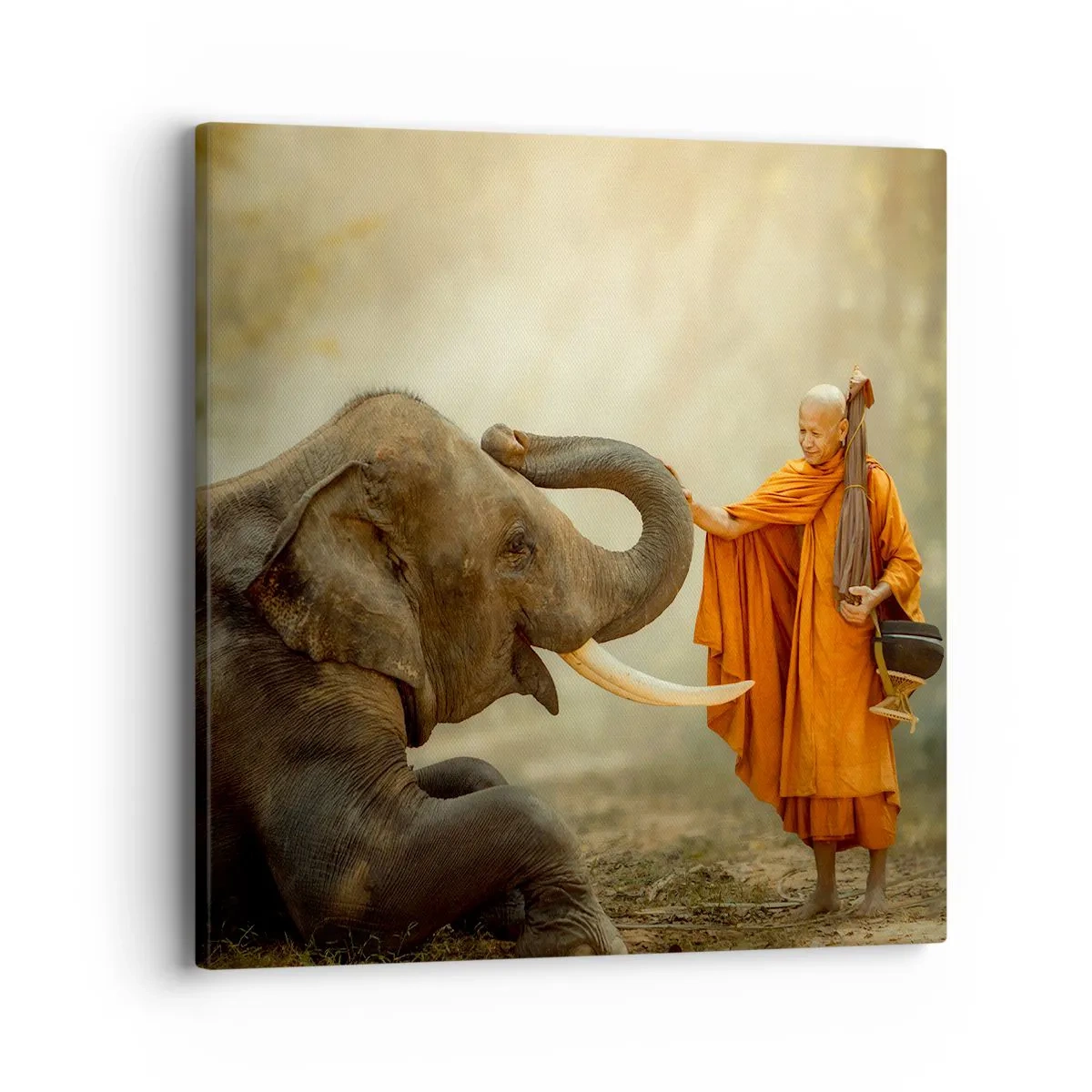 Schilderen op canvas - Ontmoeting tijdens een reis - 40x40 cm