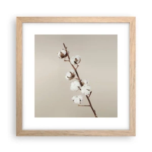 Een poster in een licht eiken lijst - Aan de bron van zachtheid - 30x30 cm