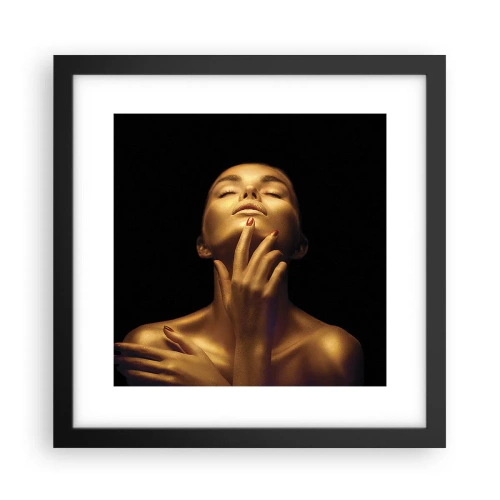Poster in een zwarte lijst - Als gouden zijde - 30x30 cm