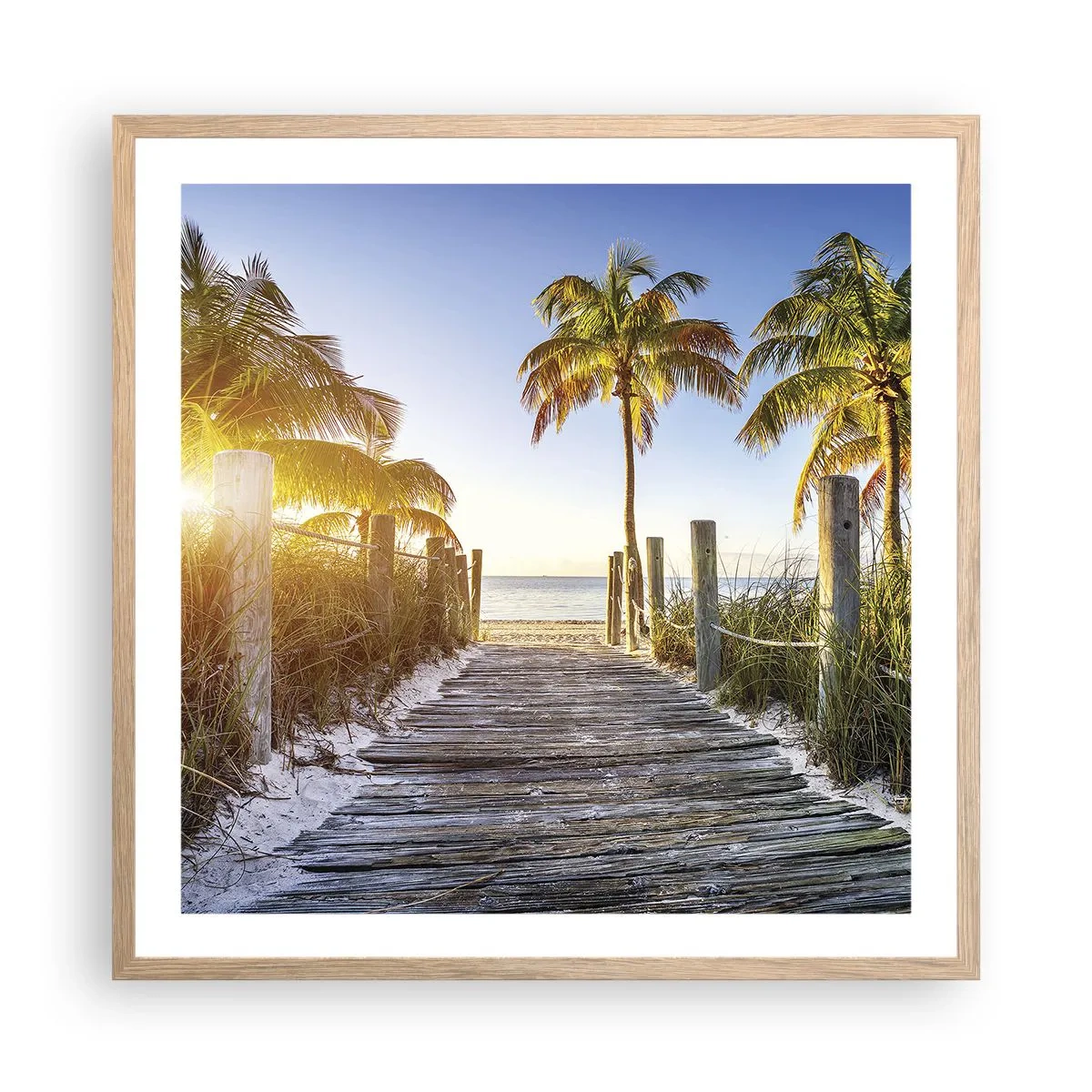 Een poster in een licht eiken lijst - Rechtstreeks naar het paradijs - 60x60 cm