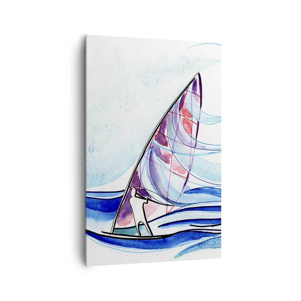 Schilderen op canvas - Met de wind op het ritme van de golven - 80x120 cm