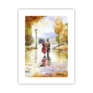 Poster - Romantische herfst in het park - 30x40 cm